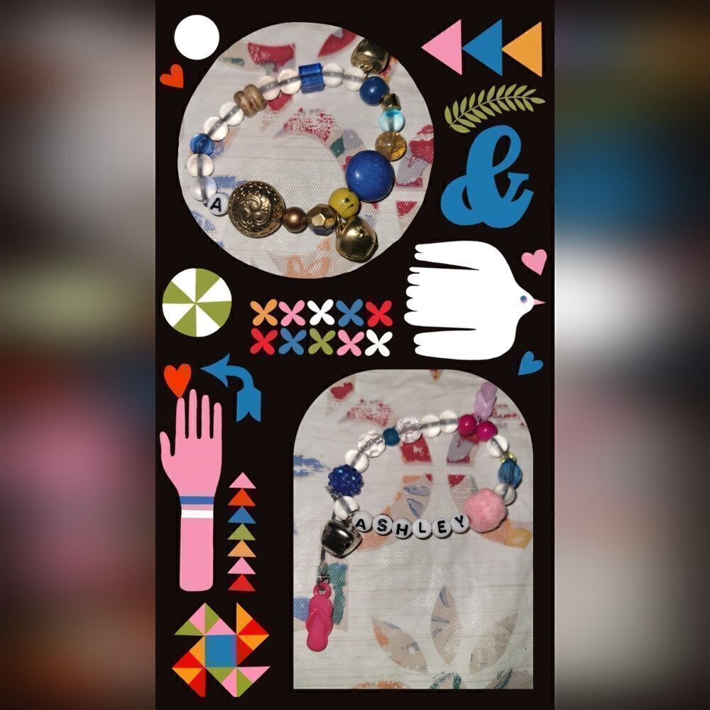 Handmade letter bundle/couple bracelets - Picture 3 of 10